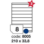 etikety RAYFILM 210x33,8 univerzálne biele R01008005F (1.000 list./A4)
