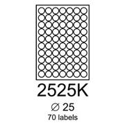 etikety RAYFILM 25mm kruh lesklé transparentné samolepiace inkjet R04662525KB-LCUT (50 list./A4)