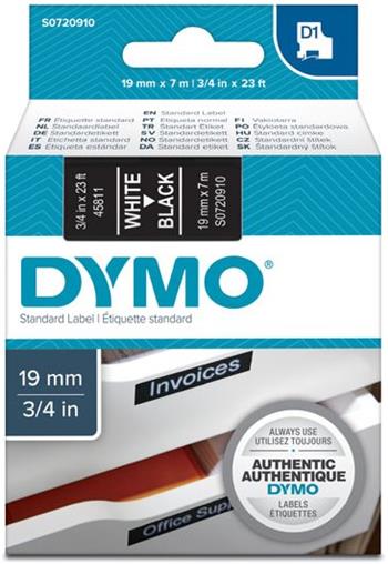 p�ska DYMO 45811 D1 White On Black Tape (19mm)