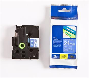 páska BROTHER TZ555 biele písmo, modrá páska Tape (24mm)