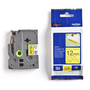 p�ska BROTHER TZS631 Black On Yellow Adhesive Tape (12mm)