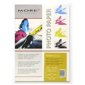 papier MORE EXCLUSIVE fotoleskl 20ks/A4 260g inkjet