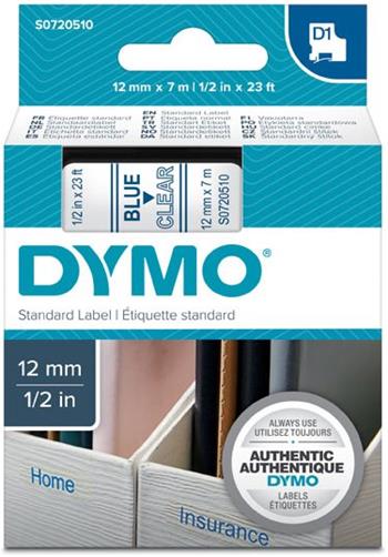 p�ska DYMO 45011 D1 Blue On Transparent Tape (12mm)