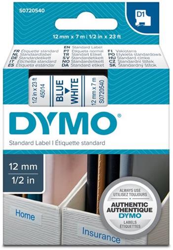 p�ska DYMO 45014 D1 Blue On White Tape (12mm)