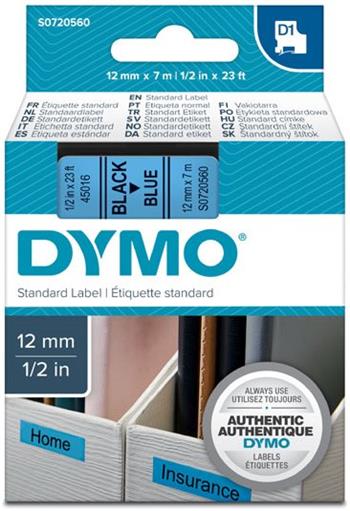 p�ska DYMO 45016 D1 Black On Blue Tape (12mm)