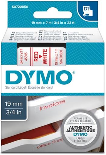 p�ska DYMO 45805 D1 Red On White Tape (19mm)