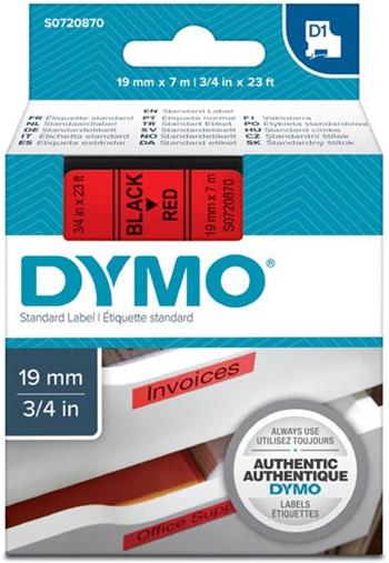 p�ska DYMO 45807 D1 Black On Red Tape (19mm)