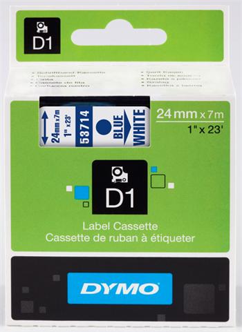 p�ska DYMO 53714 D1 Blue On White Tape (24mm)