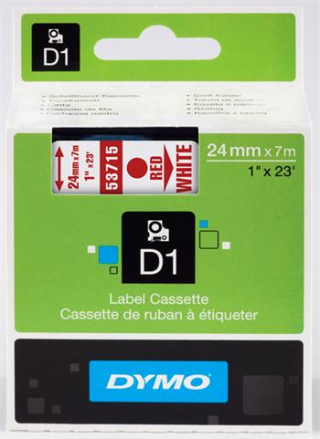 p�ska DYMO 53715 D1 Red On White Tape (24mm)