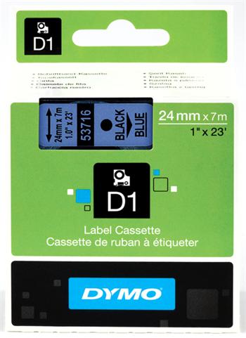 p�ska DYMO 53716 D1 Black On Blue Tape (24mm)