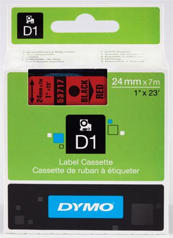 p�ska DYMO 53717 D1 Black On Red Tape (24mm)