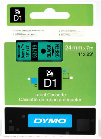 p�ska DYMO 53719 D1 Black On Green Tape (24mm)
