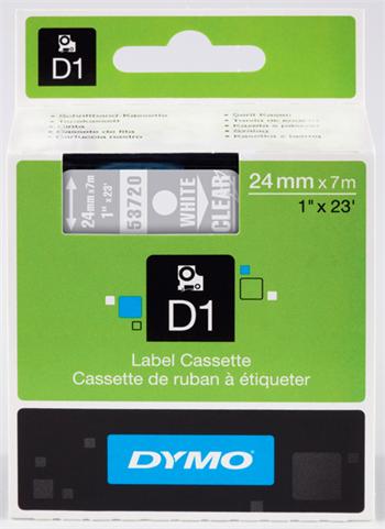 p�ska DYMO 53720 D1 White On Transparent Tape (24mm)