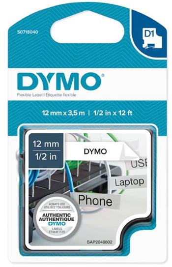 p�ska DYMO 16957 D1 Black on Flexible Tape (12mm)