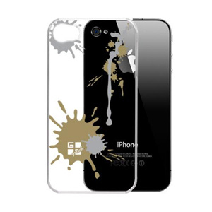 P�zdro G-Cube A4-GPPS-4G Premium clear back-shell na iPhone 4 (Paint Splash-Gold)