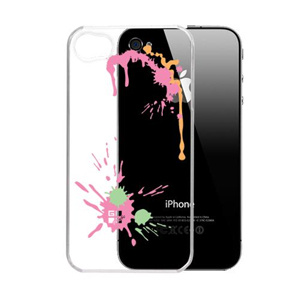 P�zdro G-Cube A4-GPPS-4P A4-GPPS-4P Premium clear back-shell na iPhone 4 (Paint Splash-Pink) 