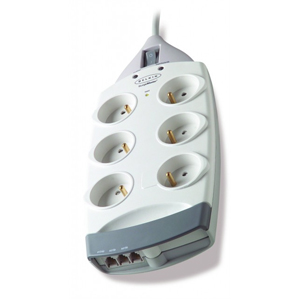 Belkin SurgeMaster Prepe�ov� Ochrana, Tel/Fax/Modem 6 Z�suviek, 2m K�bel