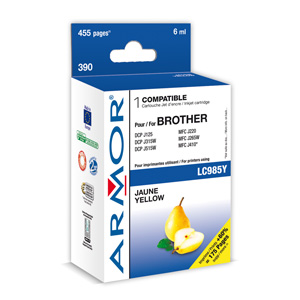 kazeta ARMOR BROTHER DCP J125, J315W, J515W, MFC J220, J265W, J410, J415W, yellow, LC985Y (455 str)