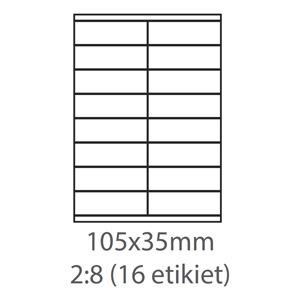 etikety ECODATA Samolepiace 105x35 univerzlne biele 16ks/A4 (100 listov A4/bal.)