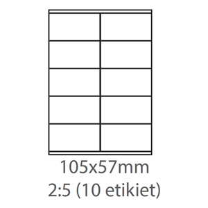 etikety samolepiace 105x57 univerzlne biele 10ks/A4 (100 listov A4/bal.)