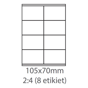 etikety ECODATA Samolepiace 105x70 univerzlne biele 8ks/A4 (100 listov A4/bal.)