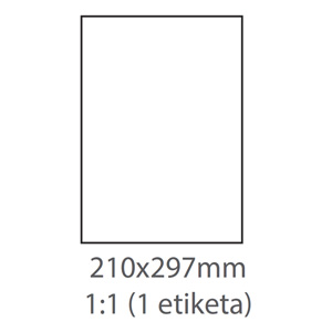 etikety ECODATA Samolepiace 210x297 univerzlne biele 1ks/A4 so zadnm nsekom/splitom (100 listov A4/bal.)