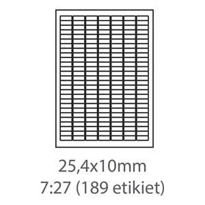 etikety ECODATA Samolepiace 25,4x10 univerzlne biele 189ks/A4 (100 listov A4/bal.)