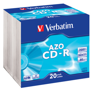 CD-R VERBATIM DTL+ Crystal 700MB 52X Slim box 20ks/bal.