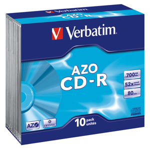 CD-R VERBATIM DTL+ Crystal 700MB 52X Slim box 10ks/bal.