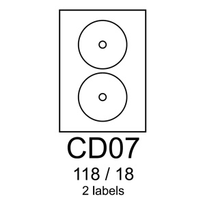 etikety RAYFILM CD07 118/18 univerzlne biele R0100CD07A (100 list./A4)