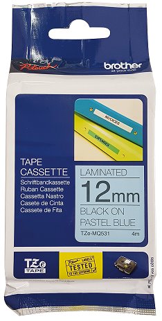 páska BROTHER TZeMQ531 čierne písmo, pastelová modrá páska Tape (12mm)