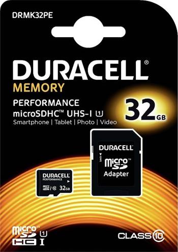 Pamäťová karta Duracell micro SDHC 32GB Class 10 UHS-I (+ adaptér)