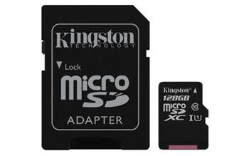 Pamäťová karta Kingston Canvas Select microSDXC 128GB Class 10 UHS-I 80/10 MB/s (+ adaptér) 