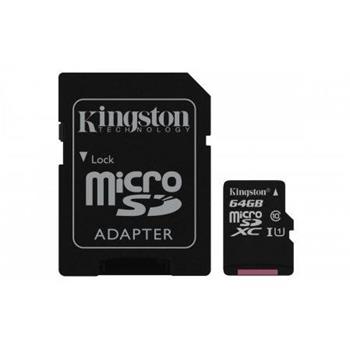 Pamäťová karta Kingston Canvas Select microSDXC 64GB Class 10 UHS-I 80/10 MB/s (+ adaptér) 