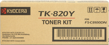 toner KYOCERA TK-820Y Yellow FS-C8100DN