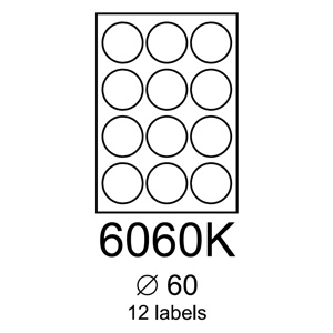 etikety RAYFILM 60mm kruh vysokoleskl biele laser R01196060KA (100 list./A4)