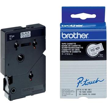 p�ska BROTHER TC101 Black On Clear Tape (12mm)