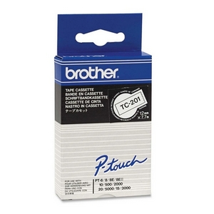 p�ska BROTHER TC201 Black On White Tape (12mm)