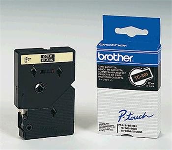 p�ska BROTHER TC301 Gold On Black Tape (12mm)