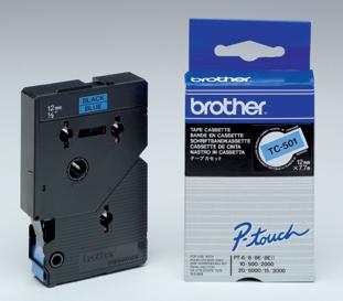 p�ska BROTHER TC501 Black On Blue Tape (12mm)