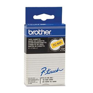 p�ska BROTHER TC601 Black On Yellow Tape (12mm)