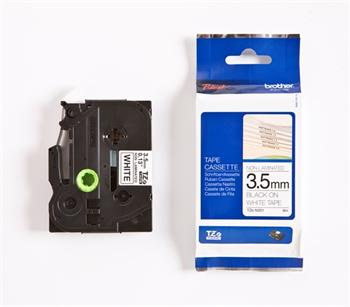 p�ska BROTHER TZN201 Black On White Non Laminated Tape (3,5mm)