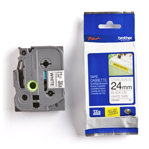 p�ska BROTHER TZS251 Black On White Adhesive Tape (24mm)