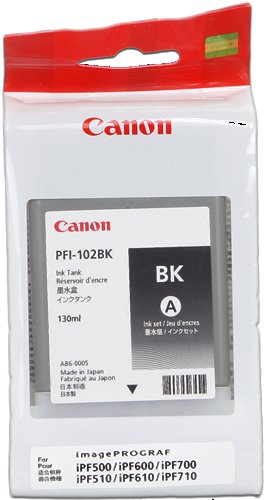 kazeta CANON PFI-102BK black iPF 500/510/600/605/610/650/655/700/710/720/750/755/760/765, LP 17/24
