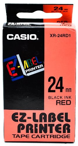 p�ska CASIO XR-24RD1 Black On Red Tape EZ Label Printer (24mm)