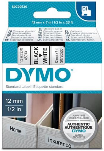p�ska DYMO 45013 D1 Black On White Tape (12mm)