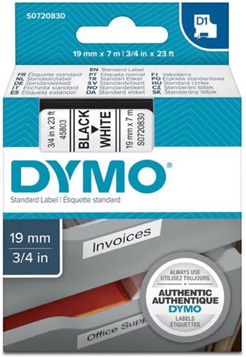 páska DYMO 45803 D1 Black On White Tape (19mm)