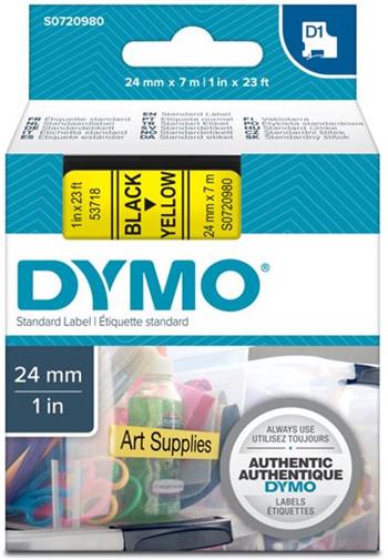 páska DYMO 53718 D1 Black On Yellow Tape (24mm)