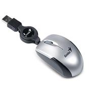 Myš GENIUS Micro Traveler V2, kráblová, 1200 DPI, USB, strieborná