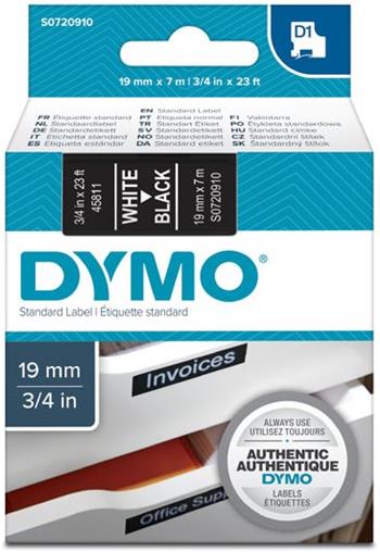 páska DYMO 45811 D1 White On Black Tape (19mm)